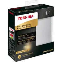 Toshiba Canvio Slim, 1 TB, 2.5", 3.2 Gen 1 (3.1 Gen 1), Silber
