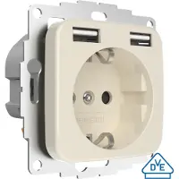 USB inCharge PRO SI mit 2 x /A, 2400 mA Cremeweiss, VDE, KEMA