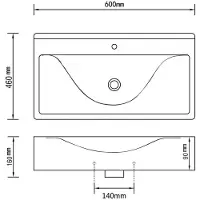 vidaXL Luxus-Waschbecken Keramik Rechteckig Schwarz mit Hahnloch 60x46 cm