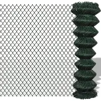 vidaXL Maschendrahtzaun Stahl 1,5x15 m Grün