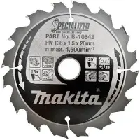 Makita Akku-Handkreissägeblatt 136 x 20 mm - 16 Zähne