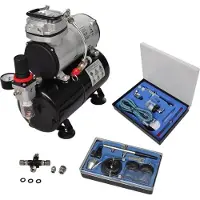 vidaXL Profi Airbrush Komplett-Set mit 2 Pistolen