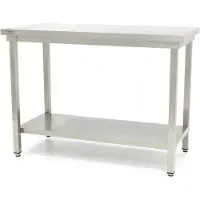 Maxima - Gastro Edelstahltisch - 140 x 60 cm - Einstellbare Höhe - mit Lagerregal