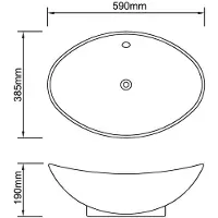 vidaXL Keramik Waschbecken Keramikspülen Überlauf Oval 59 x 38,5 cm