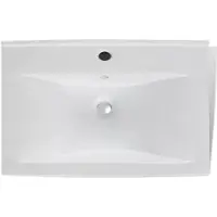 vidaXL Luxus-Waschbecken Keramik Rechteckig Weiß mit Hahnloch 60x46 cm