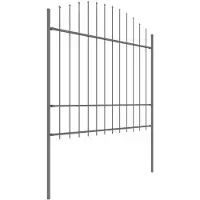 vidaXL Gartenzaun mit Speerspitze Stahl 1506 x 175 cm Schwarz