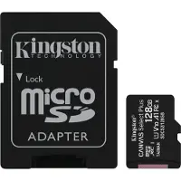 Kingston Technology Canvas Select 128GB micSDXC Plus 100R A1 C10 Speicherkarte + Adapter, 128 GB, MicroSDXC, Klasse 10, UHS-I, 100 MB/s, Class 1 (U1)