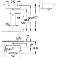 GROHE Bau Keramik Waschtisch 55 cm