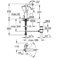 GROHE Lineare, Waschbecken, Hebelgriffe, 1/2", Chrom