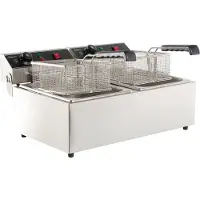 CombiSteel Gastro Fritteuse 2x 6 Liter - Tischgerät, 230 V, Edelstahl