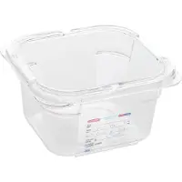 ARAVEN GN-Behälter 1/6, Polycarbonat, Tiefe: 100 mm, Inhalt: 1,5 L