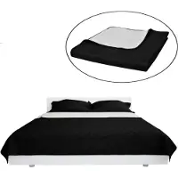 vidaXL Zweiseitige Tagesdecke Gesteppt Schwarz/Weiß 220x240 cm