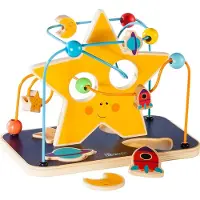 Howa Motorikspielzeug Motorikschleife mit Puzzle Holz „space fun" ab 1 Jahr | Gr.: onesize