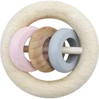 Hess Holzspielzeug Rassel "3 Ringe" in Natur/Rosa | Gr.: onesize