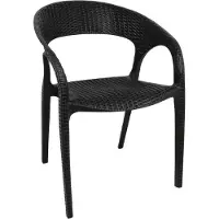 Bolero Rattanstühle mit Armlehne aus PP-Rattan in schwarz 4 Stück