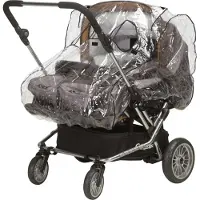 Playshoes Universal-Regen-Verdeck für Zwillingswagen in Transparent | Gr.: onesize