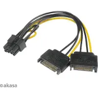 Akasa AK-CBPW19-15, PCI-E (8-pin), 2 x SATA 15-Pin, Schwarz, 1 Stück(e)