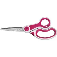 Westcott Büroschere Straight Carbo Titanium, mit Softgrip, aus rostfreiem Edelstahl, titanbeschichtet, pink, 20,4 cm