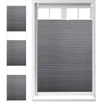 Relaxdays 4 x Plissee Rollo grau 100x130 cm Grau