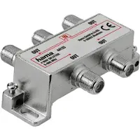 Hama CATV Splitter, 4 Way, Kabelsplitter, 5 - 862 MHz, Silber, Metall, 1 Stück(e), 230 mm