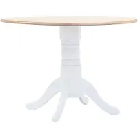 vidaXL Esstisch Weiß und Braun 106 cm Massivholz Gummibaum