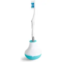 Pricenet Bobble, Freistehender Zahnbürstenhalter, Kunststoff, Blau, Weiß, 2 min, Waschbecken, 65 mm