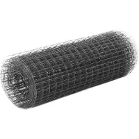 vidaXL Drahtzaun Stahl mit PVC-Beschichtung 25x0,5 m Grau