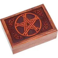 Phoenix Tarotkistchen mit geschnitztem Pentagramm -- 17.5x13x6.5 cm kaufen online