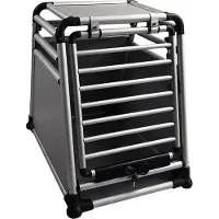 Nobby Round Corner, Fester Transportbox, Auto-Haustiertransportbox, Hund, Frontlader, Schwarz, Silber, Einfarbig