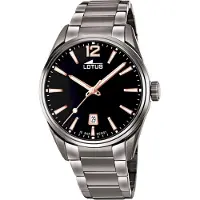 Lotus Herrenuhr 18684/2 Schwarz versilbert
