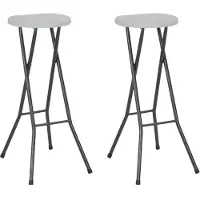 vidaXL Klappbare Barhocker 2 Stk. HDPE und Stahl Weiß