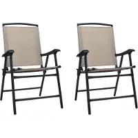 vidaXL Klappbare Gartenstühle 2 Stk. Textilene Taupe