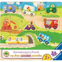 Ravensburger 8 Teile Kinder Puzzle my first wooden Lieblingsfahrzeuge 03684