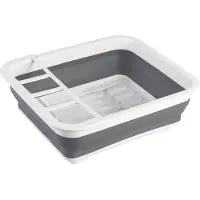 Wenko Geschirrabtropfer, grau/weiß, Für Tassen, Teller, Gläser und Besteck, 1 Stück, Maße: 36,5 x 13 x 31 cm