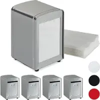 Relaxdays 5 x Serviettenspender Retro silber Silber