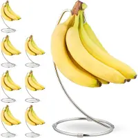 Relaxdays 8 x Bananenhalter mit Haken Silber