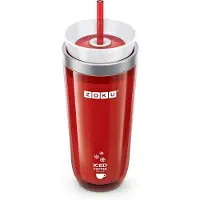 Zoku Eiskaffeemaschine mit Strohhalm Rot 325 ml