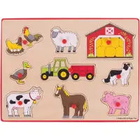 Bigjigs Holz Noppenpuzzel Boerderij