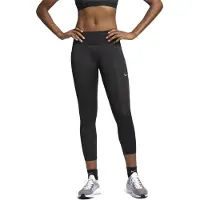 Nike - Fast Crop - 7/8-laufleggings In Mittlerer Länge In Schwarz