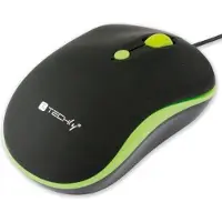 Techly IM 1600-WT-BG, Beidhändig, Optisch, USB Typ-A, 1600 DPI, Schwarz, Grün