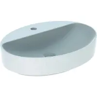 Geberit Aufsatzwaschtisch VariForm 60x45cm, m Hahnloch, o. ÜL, oval, weiß
