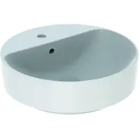 Geberit Aufsatzwaschtisch VariForm d 45cm, m Hahnloch, m ÜL, rund, weiß