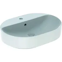 Geberit Aufsatzwaschtisch VariForm w K-T., 60x45cm, m HLB, m ÜL, ellipt.