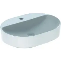 Geberit VariForm Aufsatzwaschtisch elliptisch, 600x450mm, mit Hahnloch und ohne Überlauf, 500.778.00.2, Farbe: Weiß, mit KeraTect