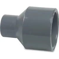 Poolomio Mega Reduziermuffe PVC-U 110/90 mm x 75 mm Klebestutzen/Klebemuffe x Klebemuffe 16 bar, grau