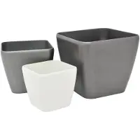 Europalms Dekotopf LUNA-33, eckig, silber