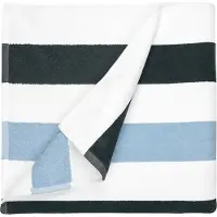 The One Towelling Handtuch 'Stripe' T1-STRIPE anthracite/light blue/white 90 x 190 cm