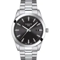 Tissot Gentleman Herrenuhr silber schwarz T127.410.11.051.00