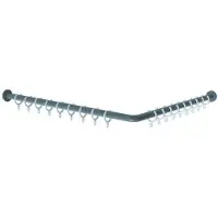 Normbau Duschvorhangstange aus Nylon mit 18 Vorhangringen, weiß, Länge 900 mm - 0781020019