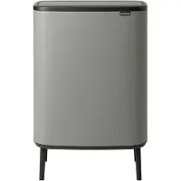 Brabantia Bo Touch Bin Hi 2x30l mit zwei Kunststoffeinsätzen Grau